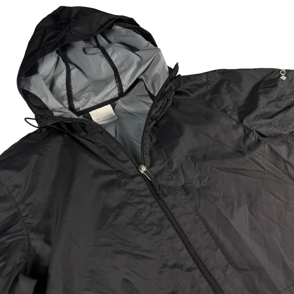 Columbia Black Hooded Lightweight Water Resistant Packable Jacket Size S‎